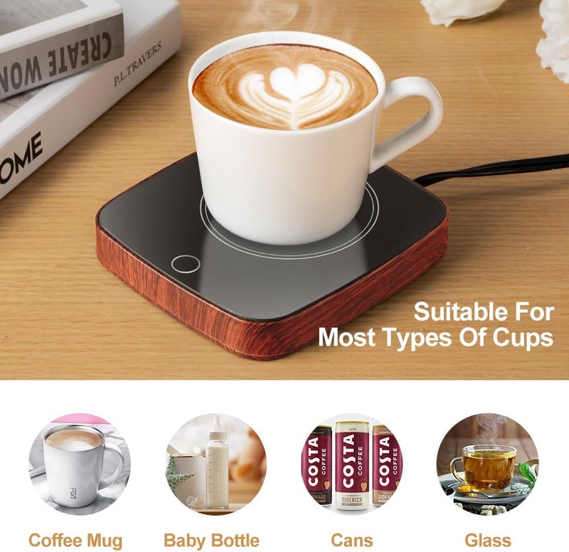 Defashun Coffee Mug Warmer Waterproof Smart Cup Warmer with 3 Temperature Setting for Warming & Heating Coffee, Beverage, Milk, Tea and Hot Chocolate (Black Walnut) - Image 4